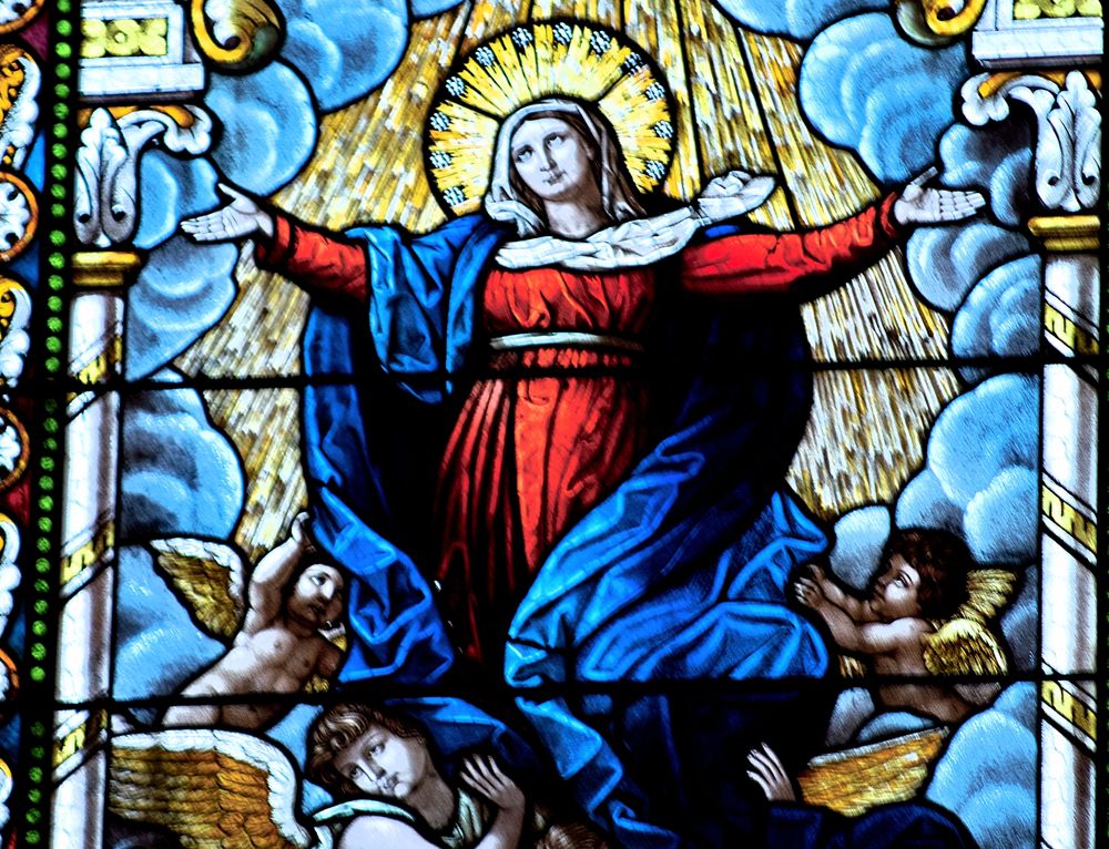 Glasfenster Maria Aufnahme in den Himmel
